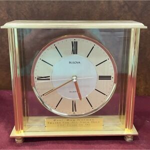 Bulova B1700 Grand Prix Clock, Brass